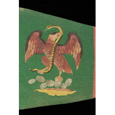 MEXICAN / MEXICO FELT PENNANT WITH BEAUTIFUL, SATURATED COLORS AND DESIGN, CA 1915