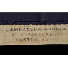 EXCEPTIONAL NEW HAMPSHIRE STATE FLAG WITH A HAND-PAINTED SEAL, SURROUNDED BY 45 HAND-SEWN STARS, MADE BY LAMPRELL & MARBLE, BOSTON, CA 1896-1907