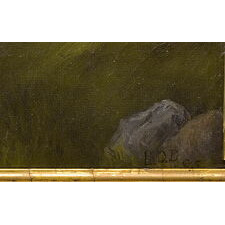AMERICAN FOLK PORTRAIT OF A BULL, UPSTATE NEW YORK, signed & DATED 1885