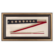 “NO. 6” U.S. NAVY COMMISSION PENNANT WITH 7 STARS, MADE SOMETIME DURING THE WWI - WWII ERA (1917-1945)