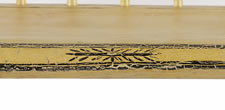 PAINT-DECORATED AND GILD-STENCILED SETTEE IN CANARY YELLOW WITH EXCEPTIONAL SURFACE, PENNSYLVANIA OR MARYLAND, 1820-1840
