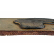 PAINTING OF A GERMAN SHORTHAIRED POINTER ON HAND-CARVED WOODEN PANEL, circa 1910-1930’s, AMERICAN, POSSIBLY OF MICHIGAN ORIGIN