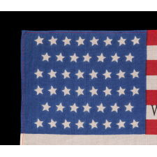 PAIR OF EXTRAORDINARY CIVIL WAR VETERAN’S FLAGS WITH HIGHLY UNUSUAL OVERPRINTS THAT INCLUDE REGIMENTAL DESIGNATIONS FROM THE 5th NEW YORK HEAVY ARTILLERY & THE 115th NEW YORK VOLUNTEER INFANTRY; EACH WITH A DIFFERENT ANTICIPATORY STAR COUNT (46 STARS IN 1902 & 48 STARS IN 1905)