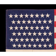 PAIR OF EXTRAORDINARY CIVIL WAR VETERAN’S FLAGS WITH HIGHLY UNUSUAL OVERPRINTS THAT INCLUDE REGIMENTAL DESIGNATIONS FROM THE 5th NEW YORK HEAVY ARTILLERY & THE 115th NEW YORK VOLUNTEER INFANTRY; EACH WITH A DIFFERENT ANTICIPATORY STAR COUNT (46 STARS IN 1902 & 48 STARS IN 1905)