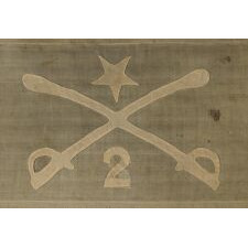 THE PERSONAL HEADQUARTERS FLAG OF PHILIP HENRY SHERIDAN FROM THE SPRING - SUMMER OF 1862, WHEN HE LED THE 2ND MICHIGAN CAVALRY WITH GREAT EFFECT AND ROSE FROM CAPTAIN TO MAJOR GENERAL