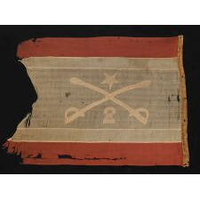 THE PERSONAL HEADQUARTERS FLAG OF PHILIP HENRY SHERIDAN FROM THE SPRING - SUMMER OF 1862, WHEN HE LED THE 2ND MICHIGAN CAVALRY WITH GREAT EFFECT AND ROSE FROM CAPTAIN TO MAJOR GENERAL