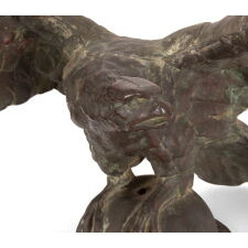 PILOT HOUSE / TRADE EAGLE ON A HALF-GLOBE PERCH, HAND-MADE OF MOLDED COPPER, LIKELY ON AN IRON FRAMEWORK, circa 1860-1890