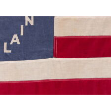 RARE AND EXCEPTIONAL 1976 BICENTENNIAL CELEBRATION FLAG WITH 56 STARS, DESIGNED BY HENRY FREDETTE OF LEOMINSTER, MASSACHUSETTS, COPYRIGHTED IN 1974