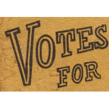 RARE "VOTES FOR WOMEN" PENNANT WITH AN IMAGE OF A 1911 STATUETTE CALLED "SUFFRAGIST" BY ELLA BUCHANNAN; PROBABLY OF NEW YORK ORIGIN, THIS EXACT TEXTILE IS THE PLATE EXAMPLE FROM THE LEADING REFERENCE ON SUFFRAGE-RELATED OBJECTS