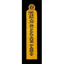 GOLDEN YELLOW SUFFRAGETTE RIBBON, MADE FOR CARRIE CHAPMAN CATT'S "WOMAN SUFFRAGE PARTY" OF NEW YORK CITY, circa 1912-17