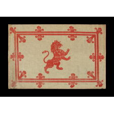 THE ROYAL FLAG OF SCOTLAND, a.k.a., “LION RAMPANT,” A GLAZED COTTON PARADE FLAG, LAST QUARTER 19th CENTURY
