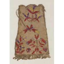 SANTEE SIOUX, QUILL-DECORATED TOBACCO BAG, ca 1880