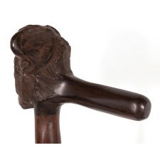 SUBSTANTIAL ROSEWOOD CANE WITH A HAND-CARVED BUFFALO HEAD, CA 1940