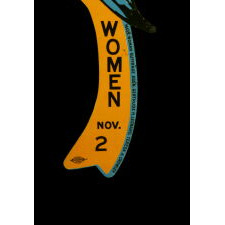SUFFRAGE "BLUEBIRD": ENAMELED TIN SIGN, COMMISSIONED BY GERTRUDE LEONARD & TERESA CROWLEY FOR THE MASSACHUSETTS WOMAN SUFFRAGE ASSOCIATION, FOR ITS EASTERN CAMPAIGN, 1915
