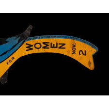 SUFFRAGE "BLUEBIRD": ENAMELED TIN SIGN, COMMISSIONED BY GERTRUDE LEONARD & TERESA CROWLEY FOR THE MASSACHUSETTS WOMAN SUFFRAGE ASSOCIATION, FOR ITS EASTERN CAMPAIGN, 1915