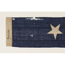 U.S. NAVY COMMISSION PENNANT OF THE CIVIL WAR PERIOD (1861-1865), WITH 13 STARS, ENTIRELY HAND SEWN, AN EXCEPTIONAL SURVIVOR