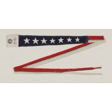 U.S. NAVY COMMISSIONING PENNANT WITH 7 STARS, A 4 FT. EXAMPLE, WWI-WWII ERA (1917-1945)