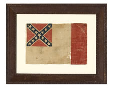 VERY RARE CONFEDERATE PARADE FLAG IN THE 3RD NATIONAL CONFEDERATE FORMAT, PROBABLY PRODUCED IN THE MID-LATE 1880'S WITH THE FORMATION OF THE UDC AND THE UCV