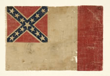 VERY RARE CONFEDERATE PARADE FLAG IN THE 3RD NATIONAL CONFEDERATE FORMAT, PROBABLY PRODUCED IN THE MID-LATE 1880'S WITH THE FORMATION OF THE UDC AND THE UCV