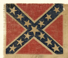 VERY RARE CONFEDERATE PARADE FLAG IN THE 3RD NATIONAL CONFEDERATE FORMAT, PROBABLY PRODUCED IN THE MID-LATE 1880'S WITH THE FORMATION OF THE UDC AND THE UCV