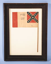 VERY RARE CONFEDERATE REUNION FLAG with OVERPRINT FROM the 1ST MISSOURI CAVALRY,