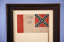 VERY RARE CONFEDERATE REUNION FLAG with OVERPRINT FROM the 1ST MISSOURI CAVALRY,