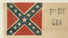 VERY RARE CONFEDERATE REUNION FLAG WITH OVERPRINT FROM THE 1ST MISSOURI CAVALRY