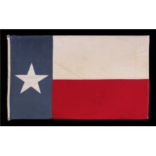 VINTAGE FLAG OF THE REPUBLIC OF TEXAS, THAT BECAME THE TEXAS STATE FLAG, MADE BY DECORATORS, INC. OF BRAZIL, INDIANA, [LATER KNOWN AS THE “OLD GLORY DECORATING COMPANY”], MOST LIKELY FOR THE 1936 CENTENNIAL OF THE REPUBLIC OF TEXAS AS AN INDEPENDENT NATION, OR FOR THE 1945 CENTENNIAL OF TEXAS STATEHOOD