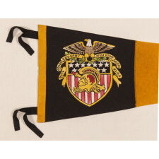 WEST POINT PENNANT WITH STRIKING COLOR & GRAPHICS, WWII ERA - 1950's