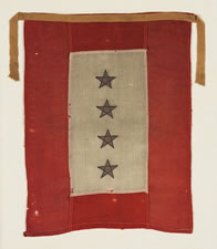 WWI SON-IN-SERVICE WINDOW BANNER WITH 4 STARS FOR FOUR SONS OR DAUGHTERS IN SERVICE DURING WARTIME