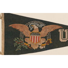 "U.S.A." PENNANT WITH A FEDERAL EAGLE, 48 STARS, BEAUTIFUL COLORS, & GREAT GRAPHICS, WWI ERA (1915-1926)