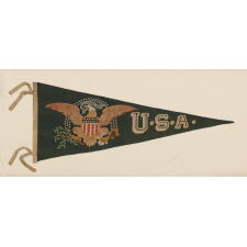 "U.S.A." PENNANT WITH A FEDERAL EAGLE, 48 STARS, BEAUTIFUL COLORS, & GREAT GRAPHICS, WWI ERA (1915-1926)