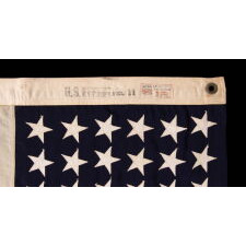 48 STAR U.S. NAVY SMALL BOAT ENSIGN OF THE WWII ERA (U.S. INVOLVEMENT 1941-45), MADE BY DETTRA IN PENNSYLVANIA, WITH A RARE “VALLEY FORGE” NAME BRAND