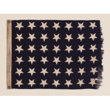 48 STAR U.S. NAVY JACK, MADE AT MARE ISLAND, CALIFORNIA, HEADQUARTERS OF THE PACIFIC FLEET, DURING WWII, DATED 1944