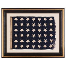 48 STAR U.S. NAVY JACK, MADE AT MARE ISLAND, CALIFORNIA, HEADQUARTERS OF THE PACIFIC FLEET, DURING WWII, DATED 1944