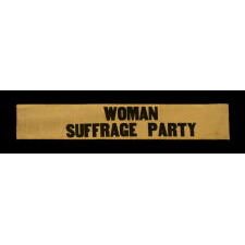 YELLOW SUFFRAGETTE SASH, MADE FOR CARRIE CHAPMAN CATT'S "WOMAN SUFFRAGE PARTY" OF NEW YORK CITY, CA 1909-1917