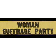 YELLOW SUFFRAGETTE SASH, MADE FOR CARRIE CHAPMAN CATT'S "WOMAN SUFFRAGE PARTY" OF NEW YORK CITY, CA 1912-20